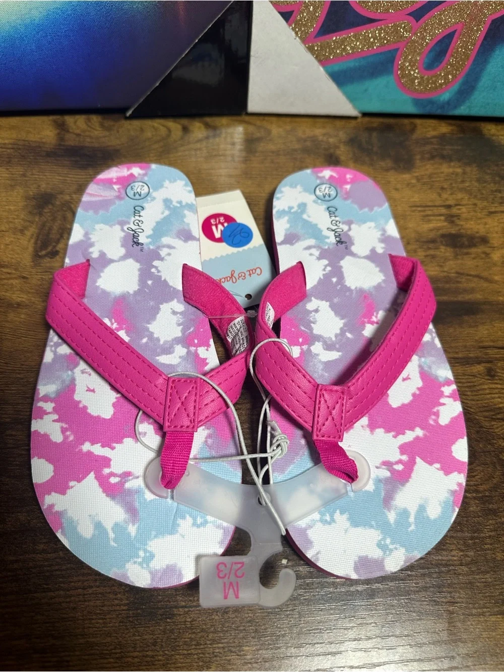 NEW Cat & Jack Girls' Ava Slip-On Thong Sandals Size Medium